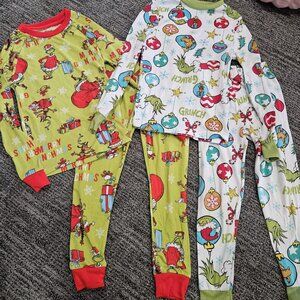 Two pairs of 6t Christmas Grinch Pj's